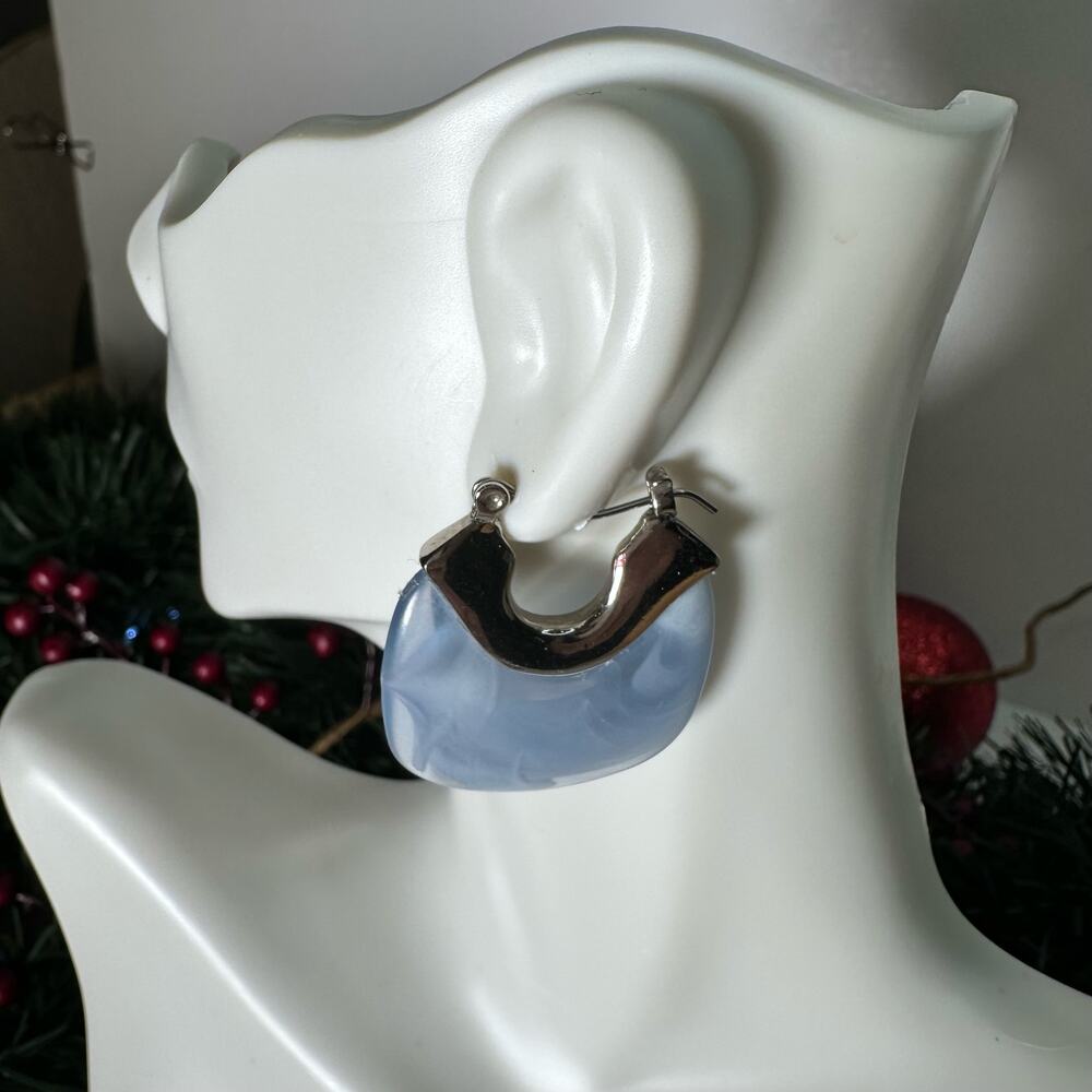 Blue stone earrings